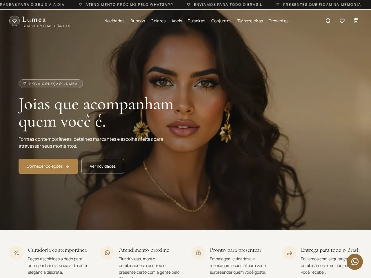 Página do projeto Lumea Joias Contemporâneas
