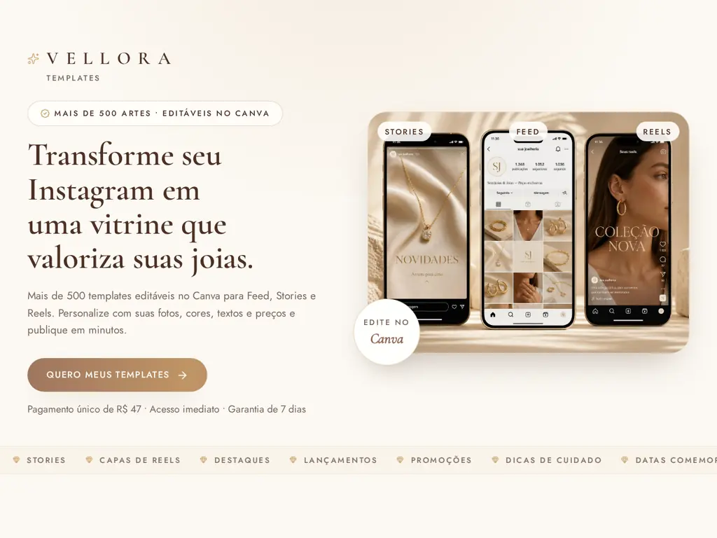 Capa do projeto Vellora Templates